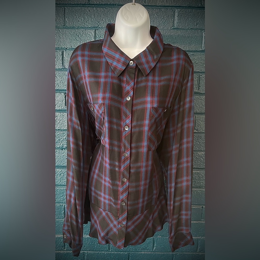 Plaid Button-Up Shirt